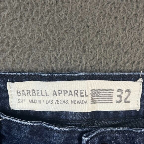 Barbell Apparel Jeans Mens 32 (Fits 30x32) Blue Athletic Fit Dark Wash Stretch - Picture 4 of 16